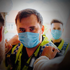 Image of officer in mask 