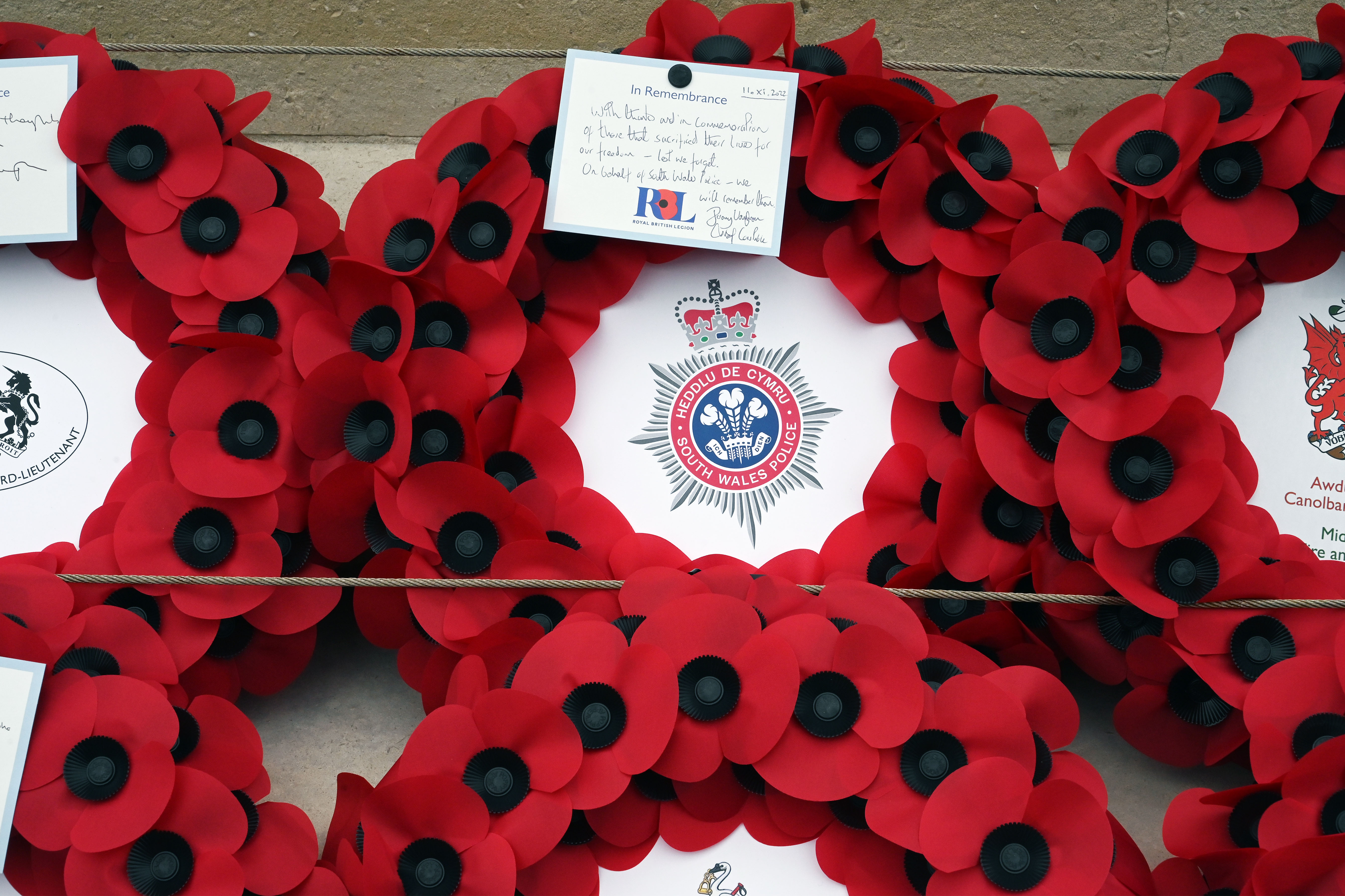 Image of wreath laid during SWP Remembrance service 