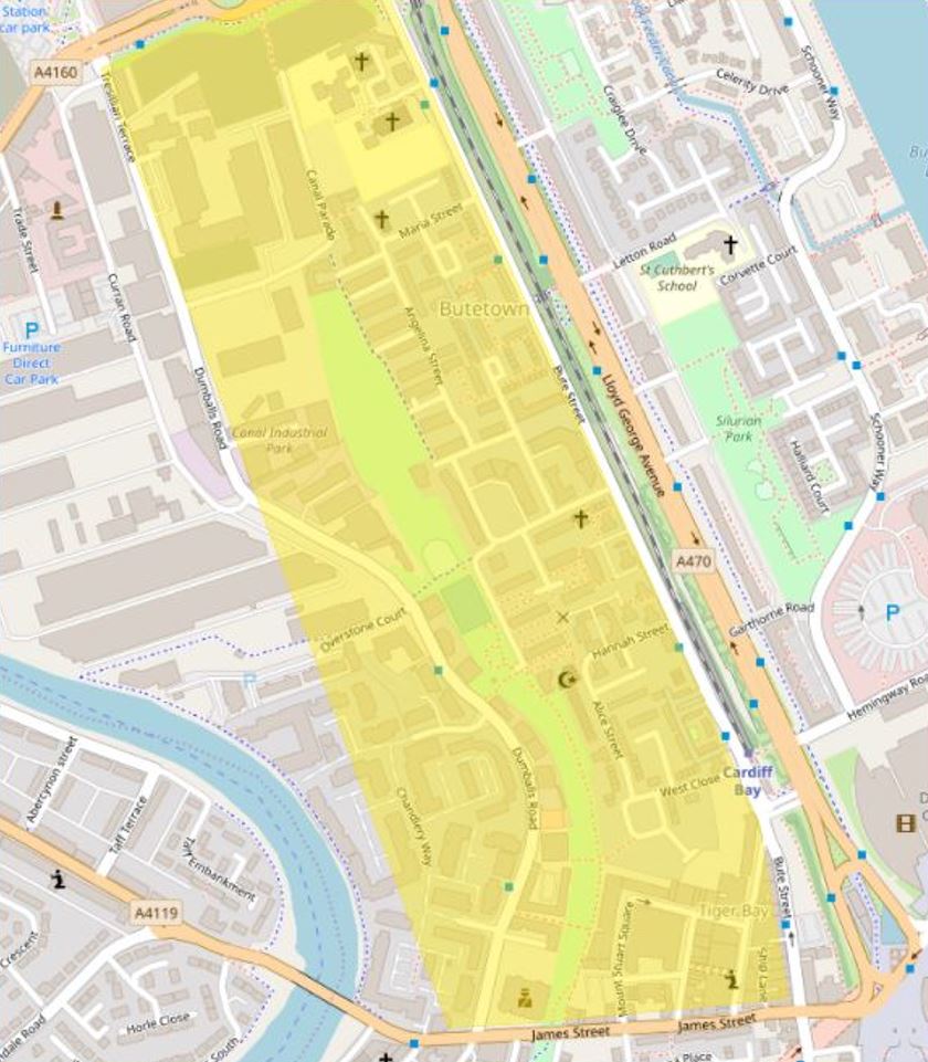 Butetown map