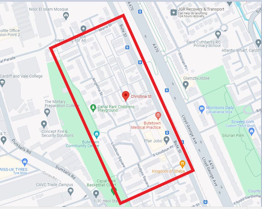 Butetown map