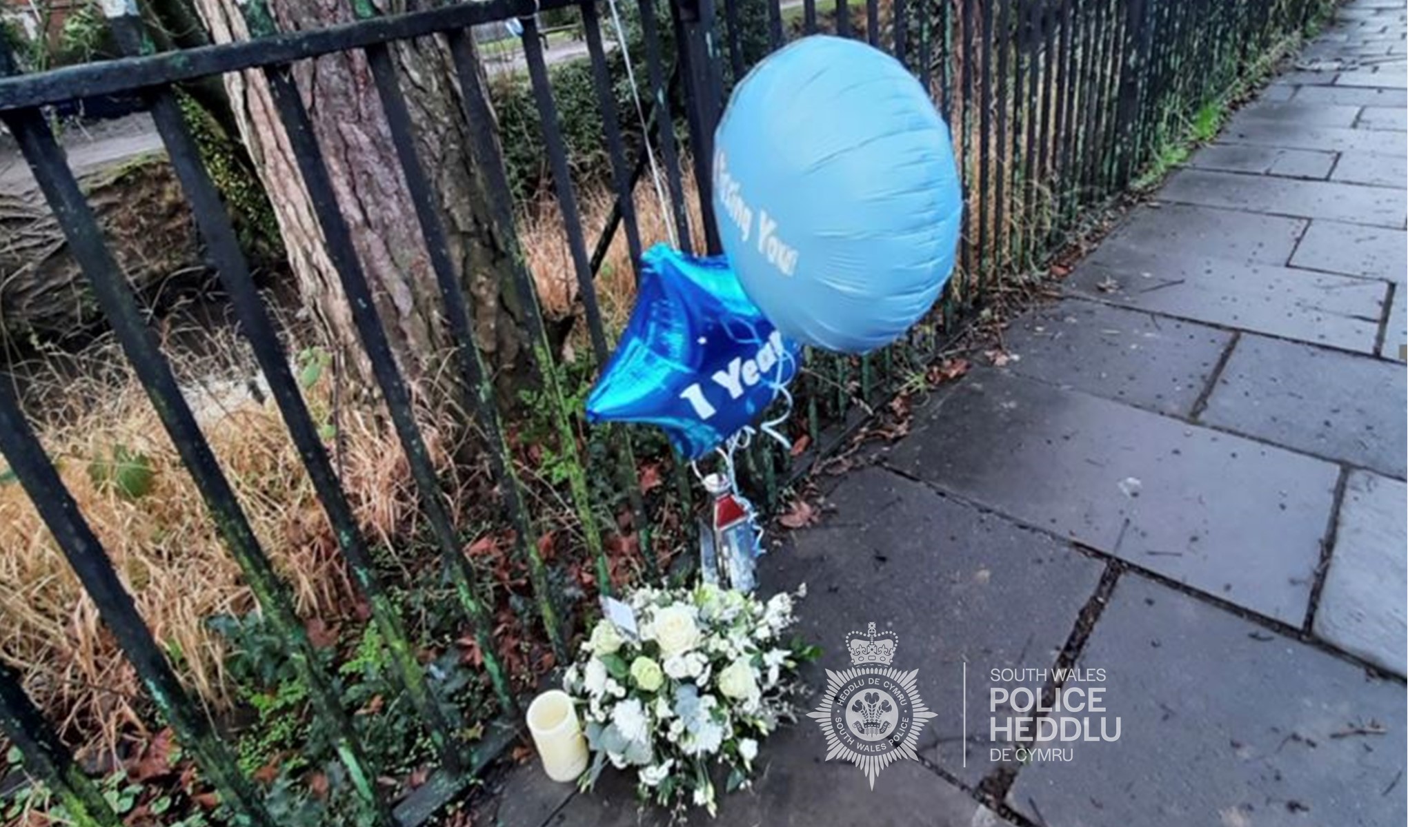 A floral tribute laid close to where Tomasz was found