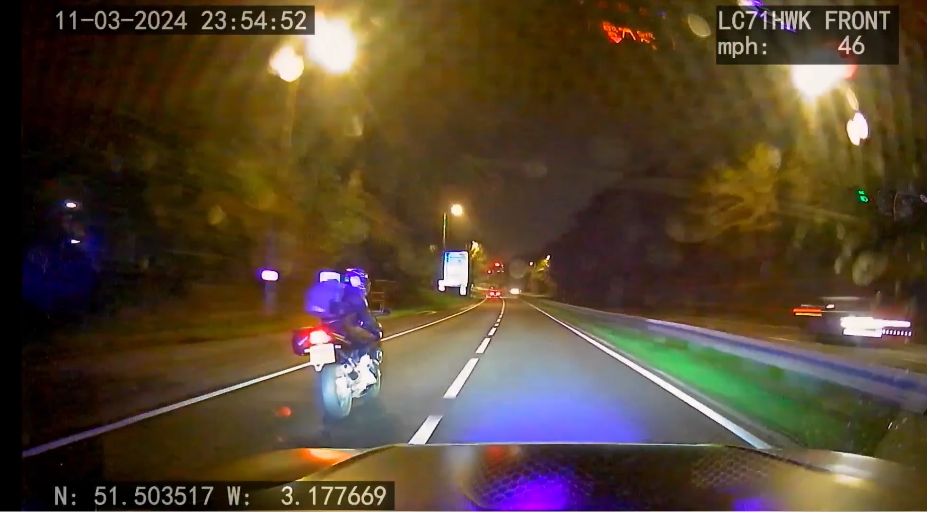 Llun o beic modur o gamera car yr heddlu
